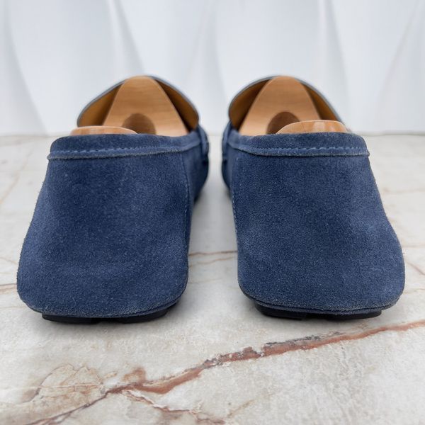Marmont Double G Collapsible Heels Moccasins Blue Suede