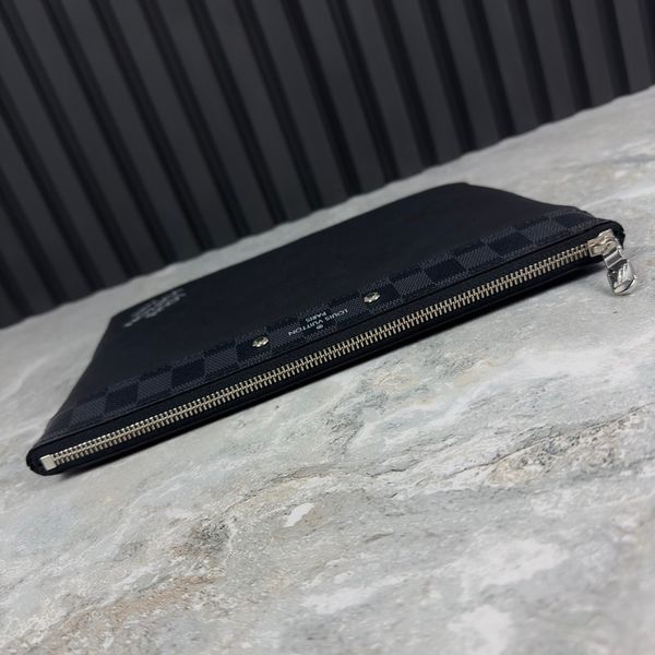 Pochette Discovery Pm Clutch Damier Black Leather