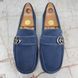 Marmont Double G Collapsible Heels Moccasins Blue Suede