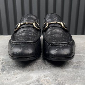 Tom Ford Era Horsebit Guccissima GG Signature Black Leather