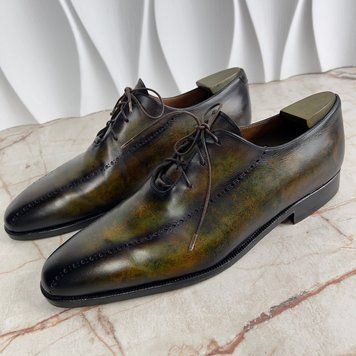 Dress Shoes Oxfords Green Patina Leather