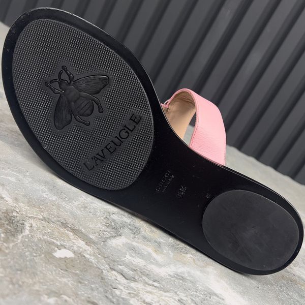 Thong GG Buckle Marmont Sandals Pink Leather