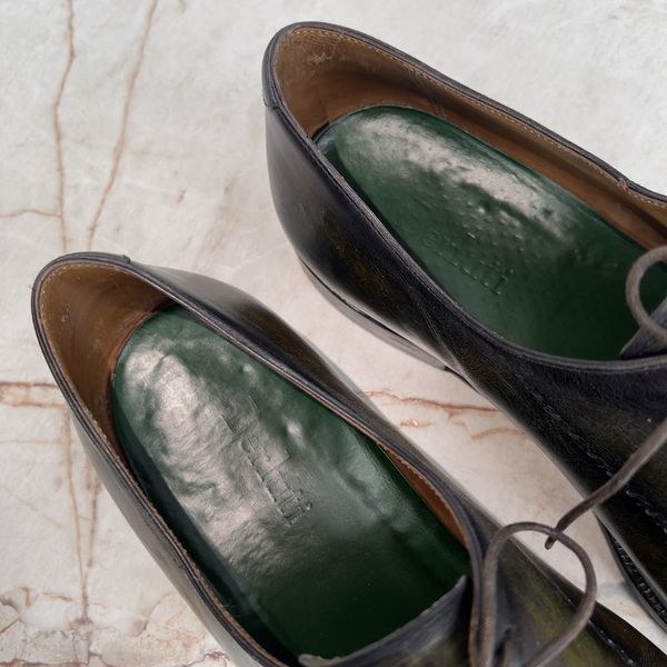 Dress Shoes Oxfords Green Patina Leather