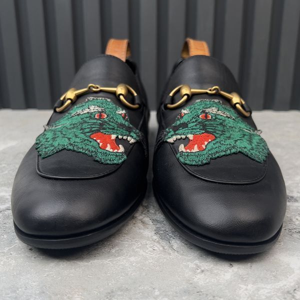 Brixton Horsebit Pantera Patch Loafers Black Leather