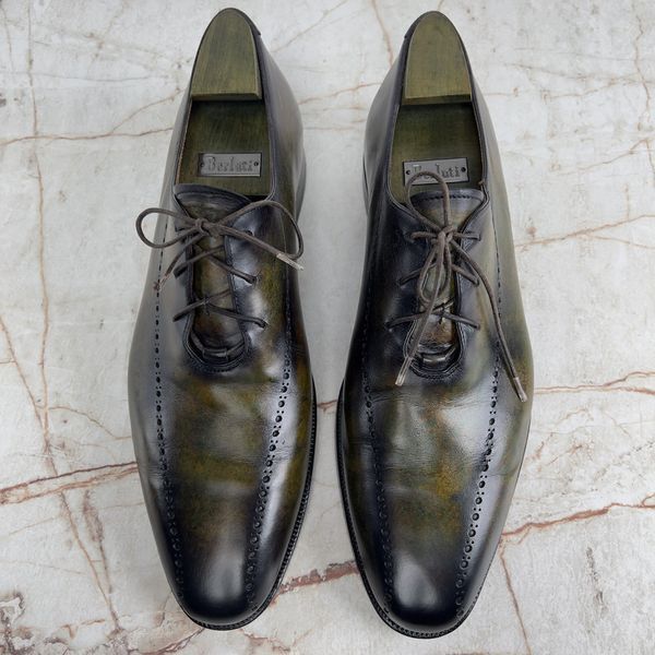 Dress Shoes Oxfords Green Patina Leather