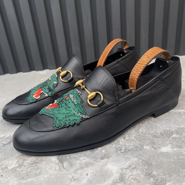 Brixton Horsebit Pantera Patch Loafers Black Leather
