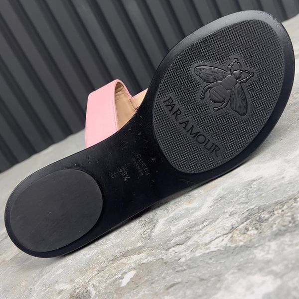 Thong GG Buckle Marmont Sandals Pink Leather