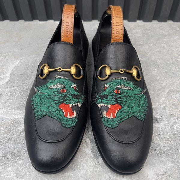 Brixton Horsebit Pantera Patch Loafers Black Leather