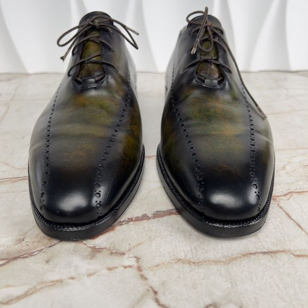 Dress Shoes Oxfords Green Patina Leather