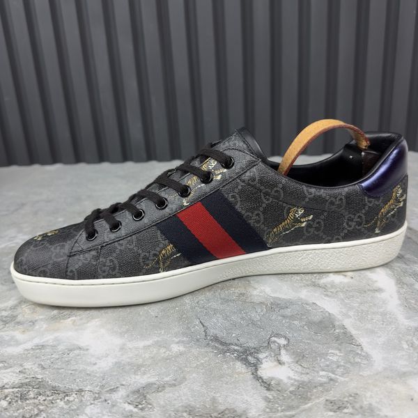 Ace Web GG Supreme Tiger Canvas Gray Leather
