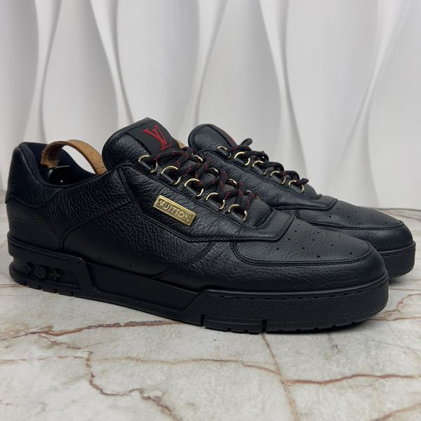 Trainer LV Monogram кросівки чорні шкіряні 3112 фото