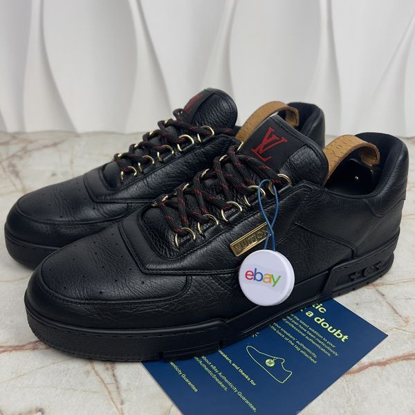 Trainer LV Monogram кросівки чорні шкіряні 3112 фото