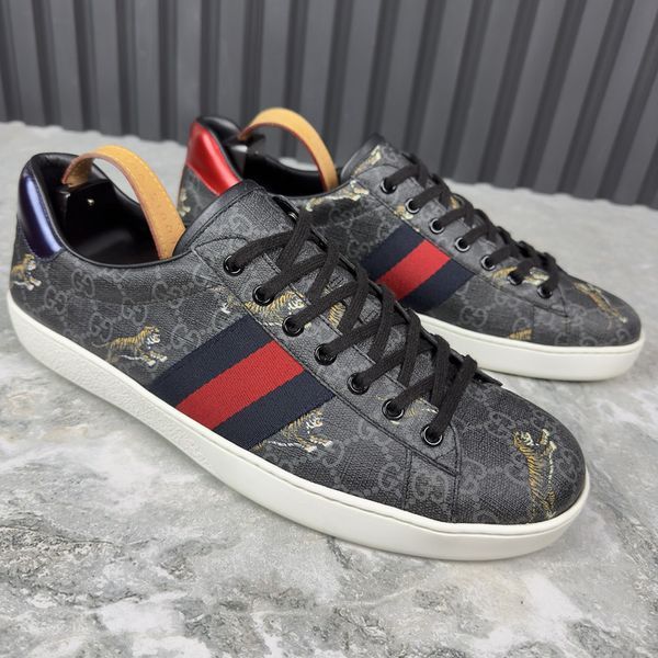 Ace Web GG Supreme Tiger Canvas Gray Leather