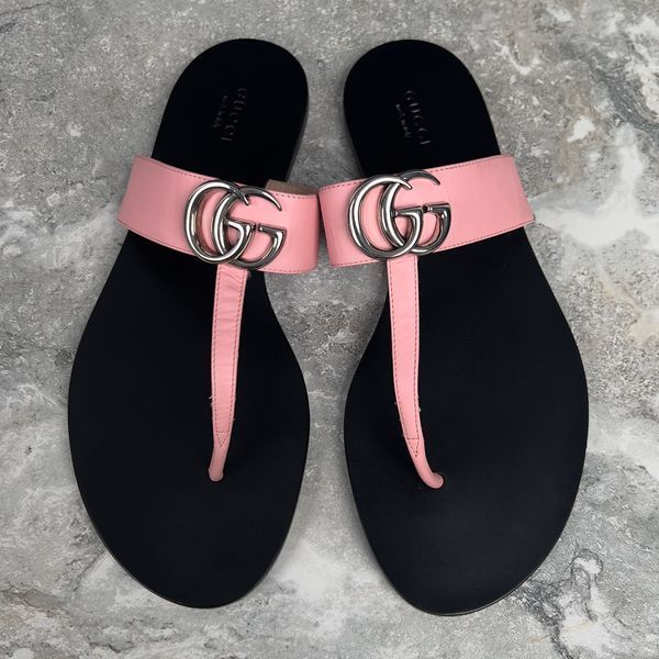 Thong GG Buckle шльопанці рожеві шкіряні 3038 фото