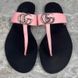 Thong GG Buckle Marmont Sandals Pink Leather