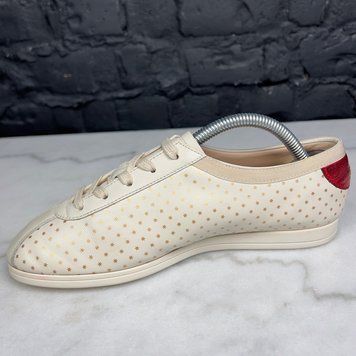 Falacer Logo Stars Print Bees Embroidered Beige Leather