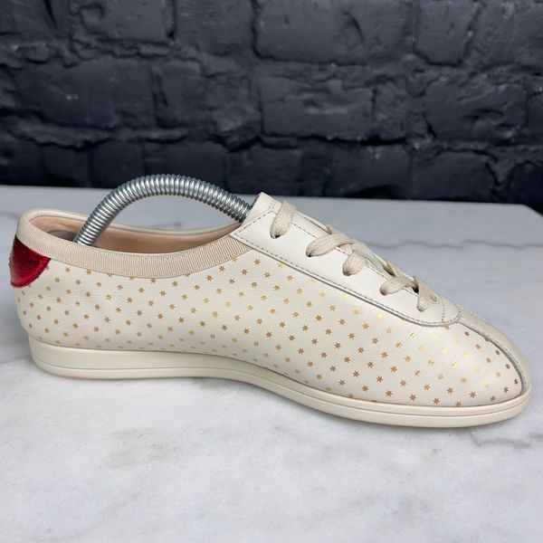 Falacer Logo Stars Print Bees Embroidered Beige Leather