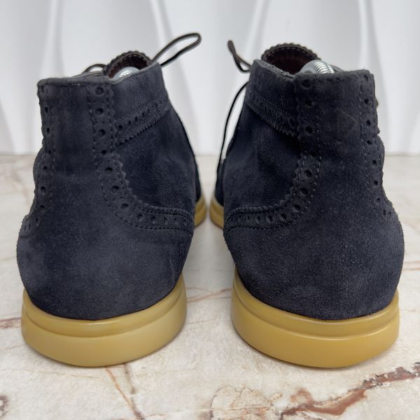 Desert Laced Boots Wing Tip Navy Suede
