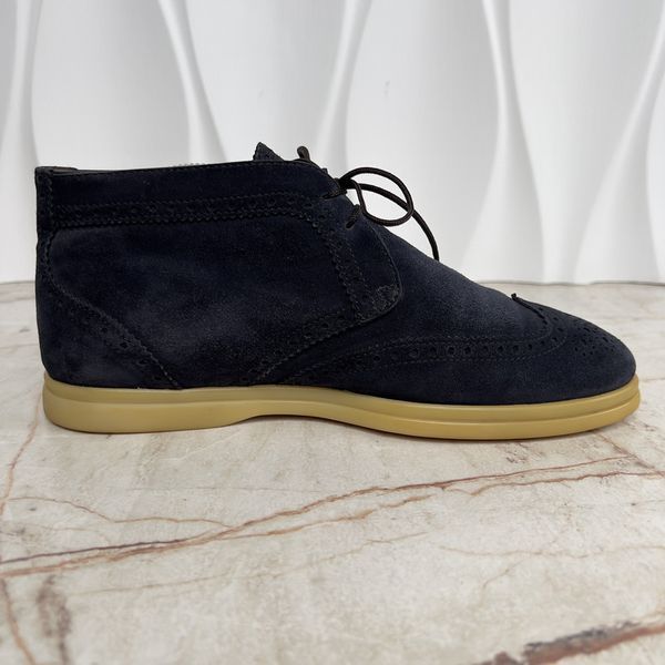Desert Laced Boots Wing Tip Navy Suede