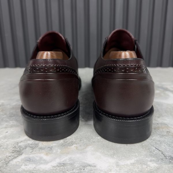Derby Dress Shoes Burgundy Leather