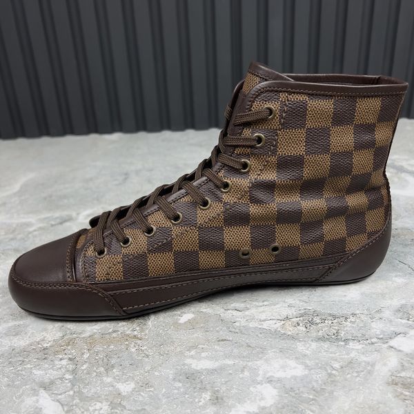 Brooklyn Damier кросівки кеди коричневі шкіряні 3158 фото