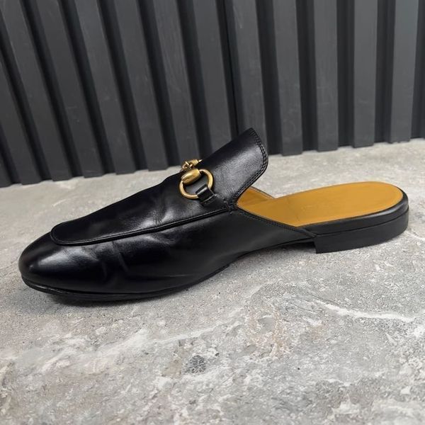 Princetown Horsebit Mules Black Leather