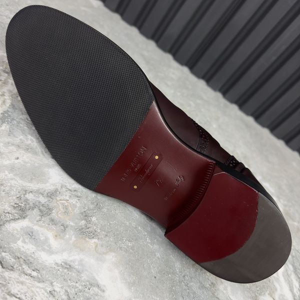 Derby Dress Shoes Burgundy Leather