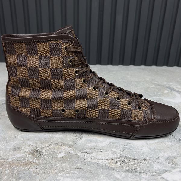 Brooklyn Damier кросівки кеди коричневі шкіряні 3158 фото