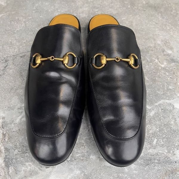 Princetown Horsebit Mules Black Leather