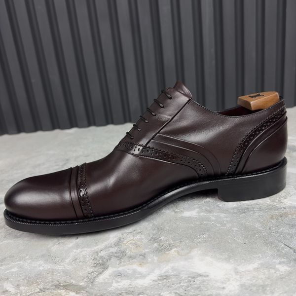 Derby Dress Shoes Burgundy Leather