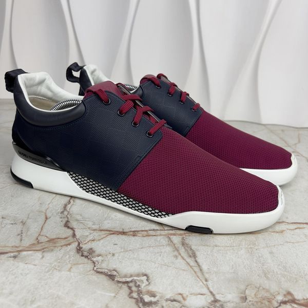 Fastlane Damier Sneakers Maroon Blue Mesh