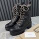 Cordovan Lux Nappa GG Matelasse Cap Toe Combat Boots Platform Black Leather