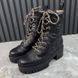 Cordovan Lux Nappa GG Matelasse Cap Toe Combat Boots Platform Black Leather