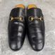Princetown Horsebit Mules Black Leather
