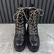 Cordovan Lux Nappa GG Matelasse Cap Toe Combat Boots Platform Black Leather