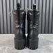 Cordovan Lux Nappa GG Matelasse Cap Toe Combat Boots Platform Black Leather