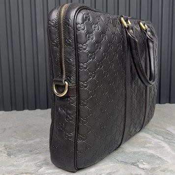 Guccissima GG Briefcase сумка коричнева шкіряна для документів 3260 фото