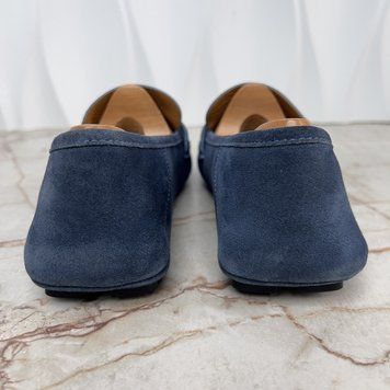 Marmont Double G Collapsible Heels Moccasins Blue Suede