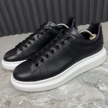 Oversized Platform Sneakers Black Leather