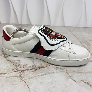 Ace Web Tiger Sneaker Patch White Leather