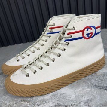 Tortuga GG Logo High Top Sneakers White Fabric