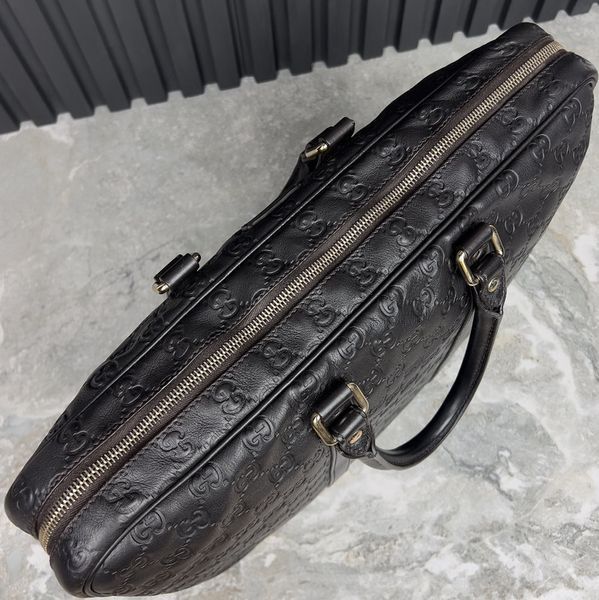 Guccissima GG Briefcase сумка коричнева шкіряна для документів 3260 фото