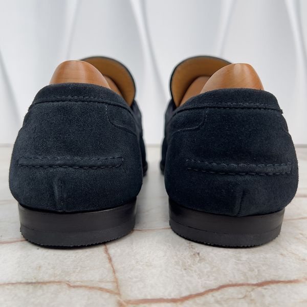 Jordaan Web Horsebit Loafers Navy Blue Suede