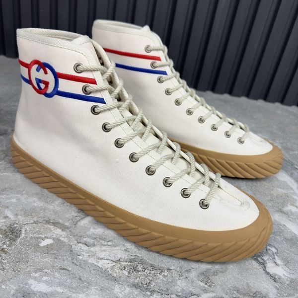 Tortuga GG Logo High Top Sneakers White Fabric