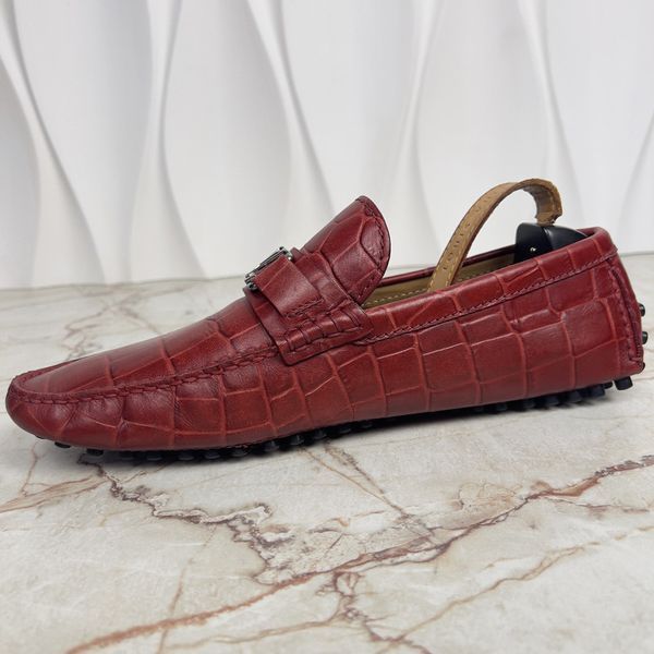 Hockenheim Moccasin Embossed Croco Red Leather