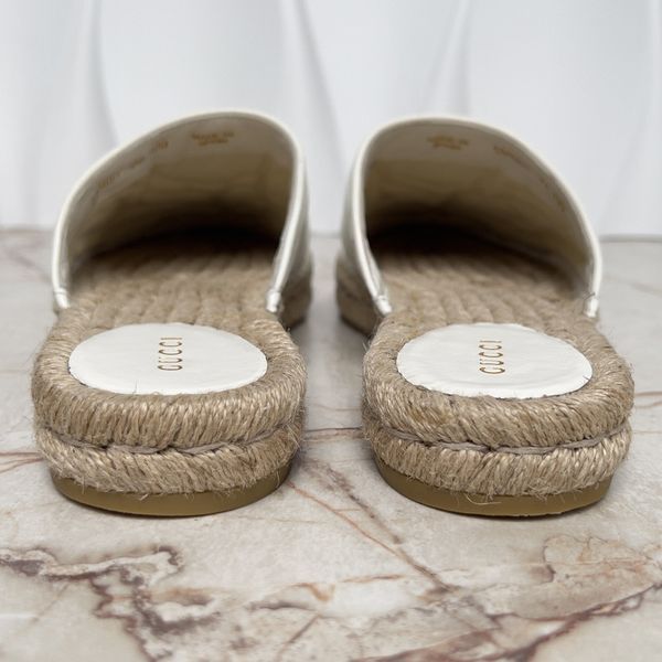 Marmont Doudle G Matelasse Mule Espadrille White Leather