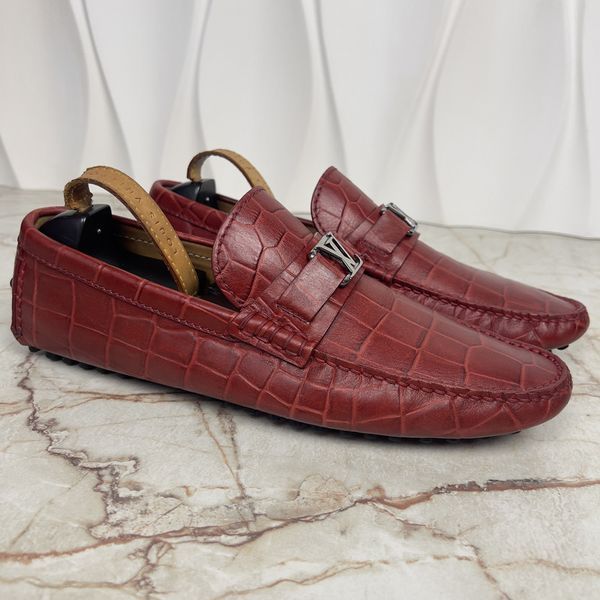 Hockenheim Moccasin Embossed Croco Red Leather