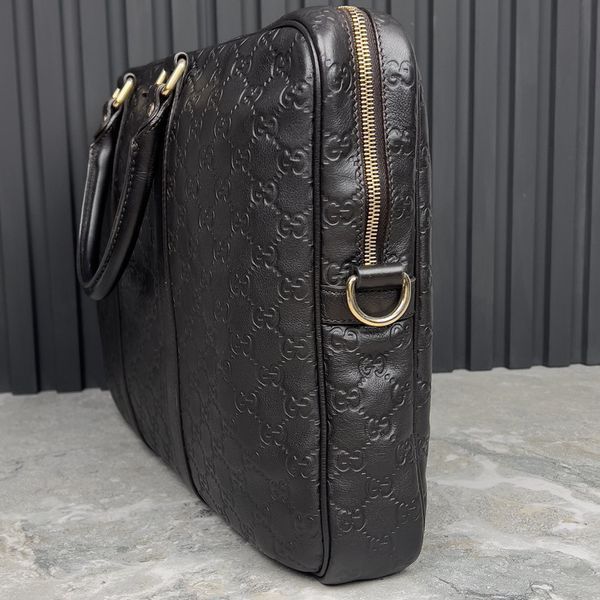 Guccissima GG Briefcase сумка коричнева шкіряна для документів 3260 фото