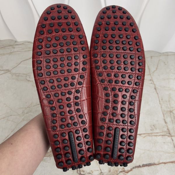 Hockenheim Moccasin Embossed Croco Red Leather