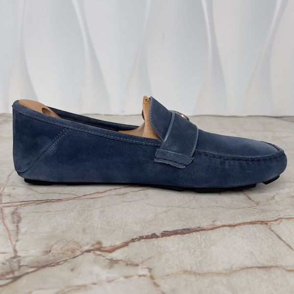 Marmont Double G Collapsible Heels Moccasins Blue Suede